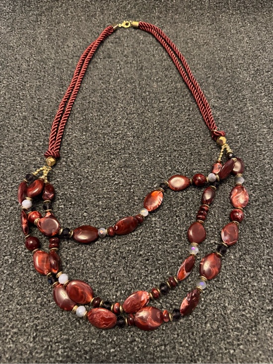 Jewelry - Red Multi-Strand Beaded Necklace - Women Jewelry